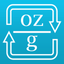 Ounces to grams and grams to oz weight converter icon