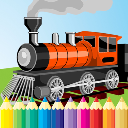 Train Coloring Book For Kid - Vehicle drawing free game, Paint and color good games HD app icon