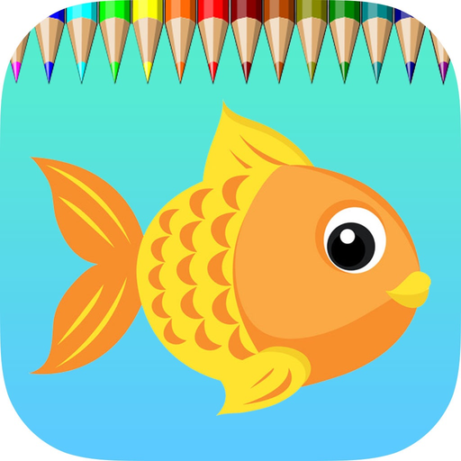 Fish Coloring Book for Children : Learn to color a dolphin, shark, whale, squid and more app icon