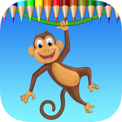 Monkey Coloring Book: Learn to olor and draw a monkey, gorilla and more app icon