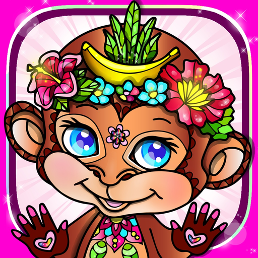 Nature Coloring Books Monkey Lion Pages for Adults app icon