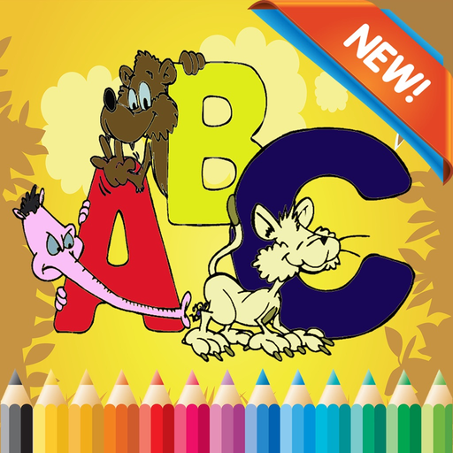 Kids ABC animals Cartoon words Coloring book page app icon