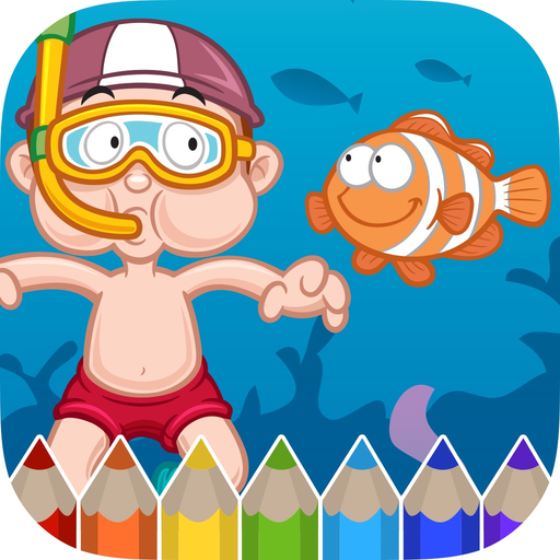 Sea Animals Coloring Book - Painting Game for Kids app icon