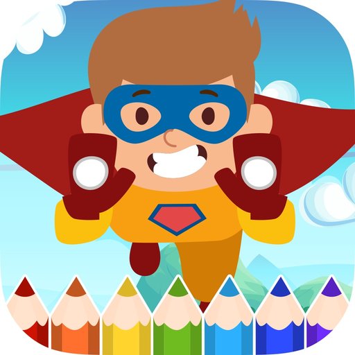 Superhero Kids Coloring Book - Painting Game app icon