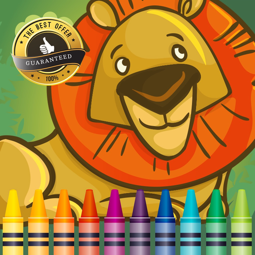 Wild animals Coloring Book: These cute zoo animal coloring pages provide learning skill games free for children and toddler any age app icon