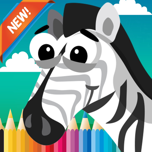 Zoo animals Coloring Book: Move finger to draw these coloring pages games free for children and toddler any age app icon
