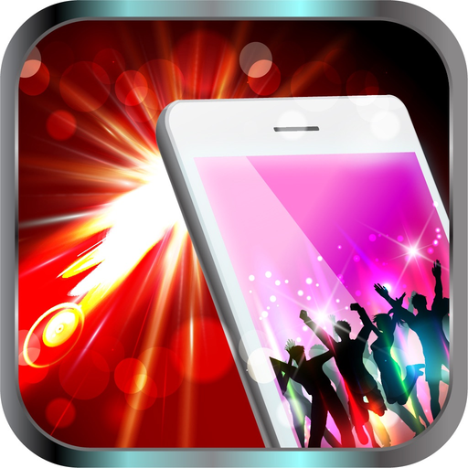 Night club strobe light-synced with your music app icon