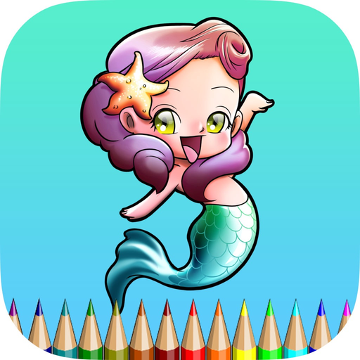 Mermaid Coloring Book For Girls: Learn to color and draw a Mermaid, Free games for children app icon