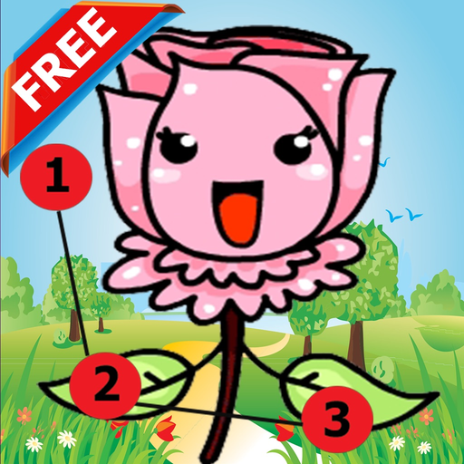 Flower Dot to Dot Coloring Book for Kids Grade 1-6: connect dots coloring pages preschool learning games app icon