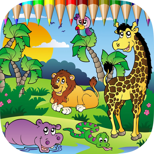 Coloring Book The World of Animal Free Games HD: Learn to color a dinosaur, wolf, fish and more app icon