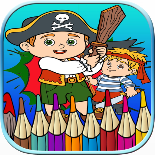 Pirate coloringbook kids free - Captain Jake ship for firstgrade app icon