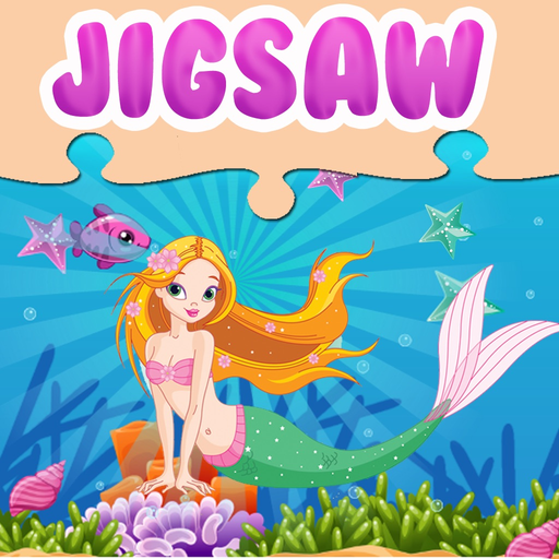 Cute Mermaid Princess Jigsaw Puzzle Game Free - UnderWater Marine Animals Magic Games Brain Training Education For Kids app icon