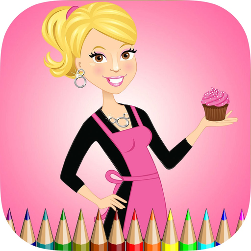 Cupcake Coloring Book HD: Learn to draw and color a cake, free games for children app icon