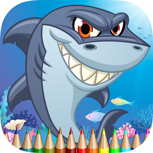 Coloring Book Sea Animal HD: Learn to paint and color a shark, jellyfish, crab and more app icon