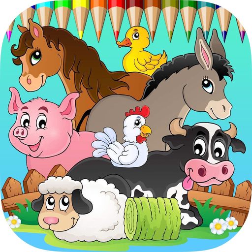 Farm Animals Free Games for children: Coloring Book for Learn to draw and color a pig, duck, sheep app icon