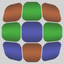 Puzzle flat cube icon