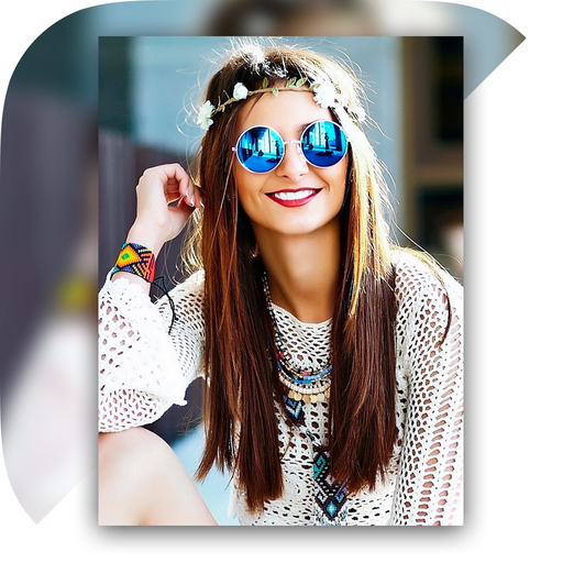 Blurry white frame - Photo pic for social networks app icon