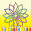 Adult mandalas coloring book therapy icon