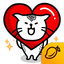 Heart Cat Lite - Mango Sticker icon