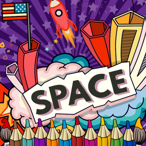 Space Galaxy coloring book drawing painting kids app icon