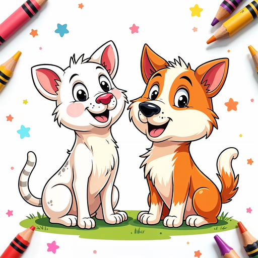 Paint pets & puppies coloring app icon