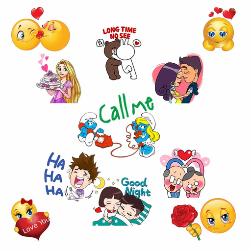 Emoticon Stickers - Cool Romance Emojis for chat app icon