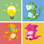 Dinosaur matching remember game preschool matching icon
