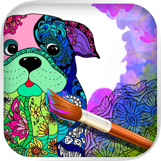 Mandalas dog - Coloring pages for adults app icon