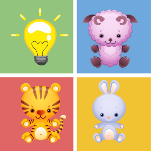 Animals matching game for kids preschool doodle app icon