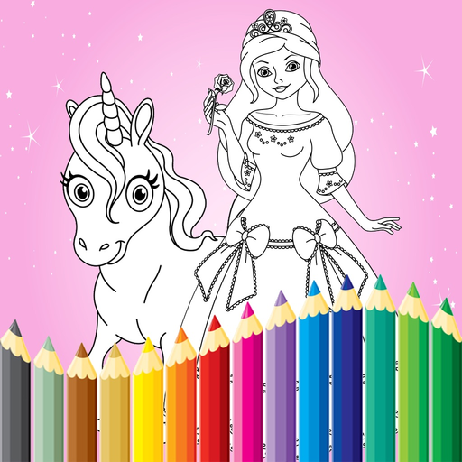 Princess Coloring Book Draw Paint for Kids & Adult app icon