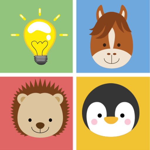 Animals face remember for kids preschool matching app icon