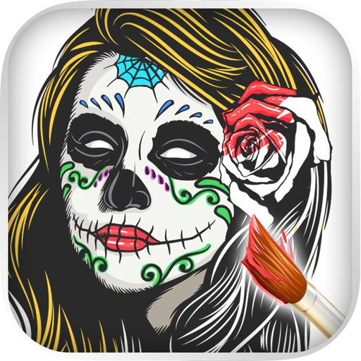 Sugar skulls coloring book app icon