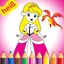 Ausmalbilder für Kinder Kleine Prinzessin icon
