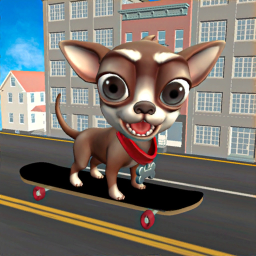 Skater dog traffic racing game app icon