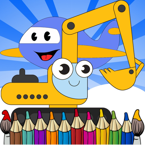 Vehicle color book free crayon games for toddler 2 app icon