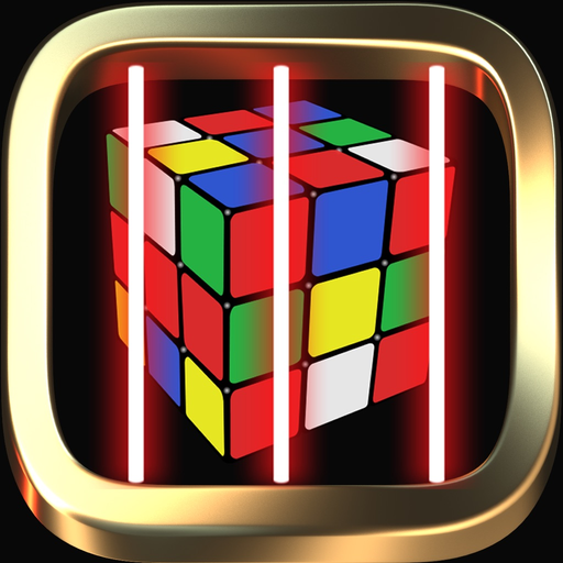Cube magic runner escape laser room in dark app icon