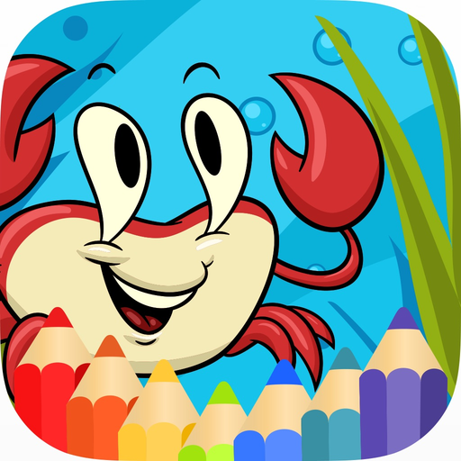 Sea Animal Coloring Book Draw Paint Games app icon