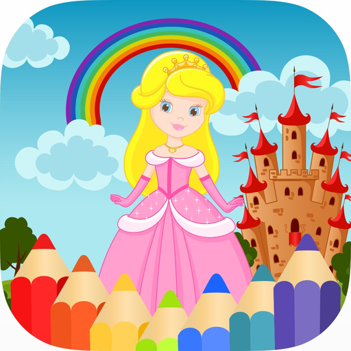 Princess Coloring Book HD - Fun Kids Drawing app icon