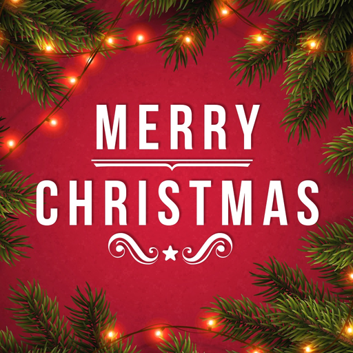 Merry christmas, greeting card app icon