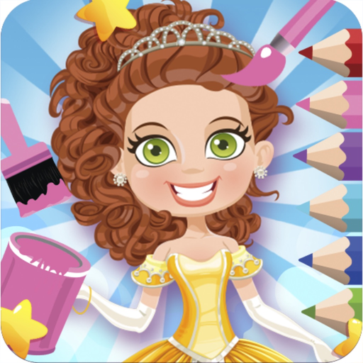 Princess Book Drawing And Coloring Game For kids app icon