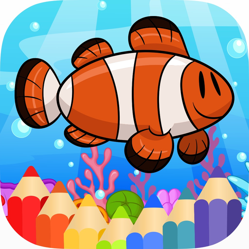 Ocean Animals Coloring Book for Children HD app icon