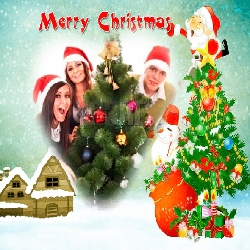 Merry Christmas photo frames - create cards app icon