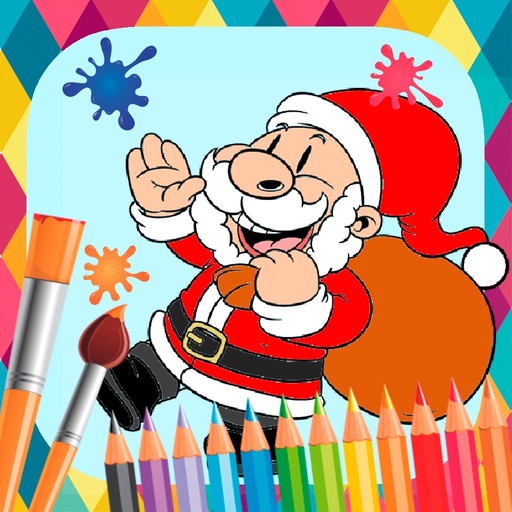 Christmas paint coloring book app icon