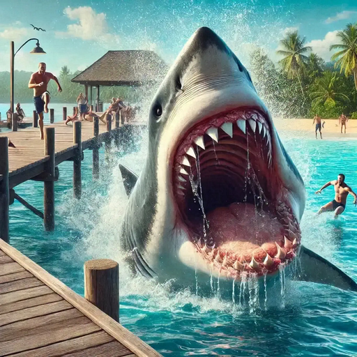 Angry Shark Attack Games 2024 app icon