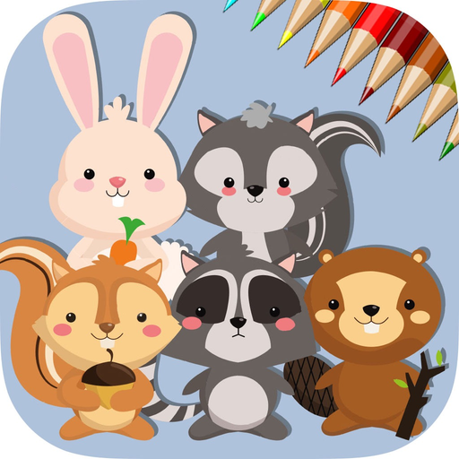 Cute Squirrel & Rabbit - Game coloring book for me app icon