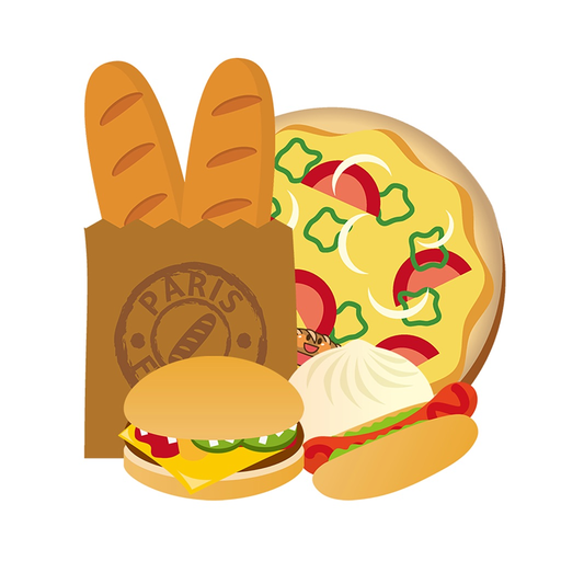 Appetizing bread stickers app icon