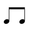 Musical note sticker icon