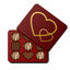 Tell love with chocolate icon