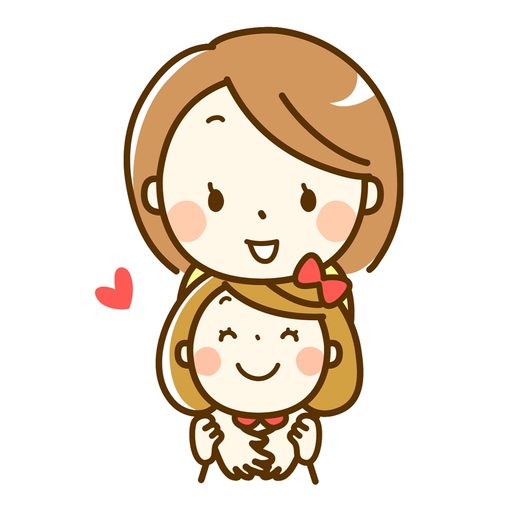 Cute mother and daughter app icon