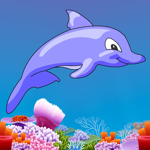 Dolphin YikYak - Swim in the sea collect stars app icon